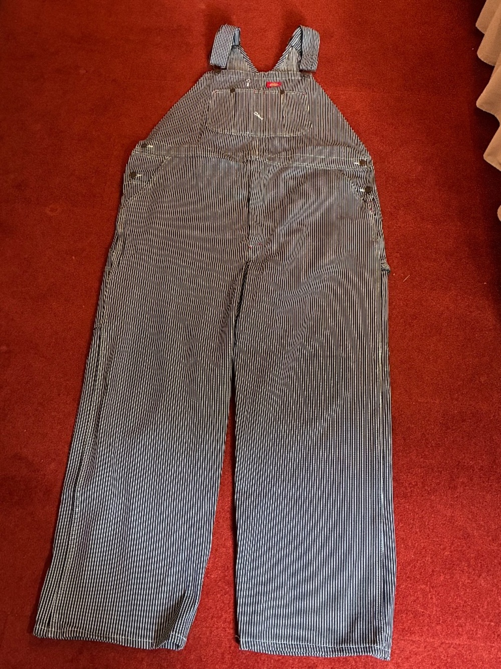 Dickies Carpenter Bib Overall Hickory Blue Strip Size 42x30 Never worn condition